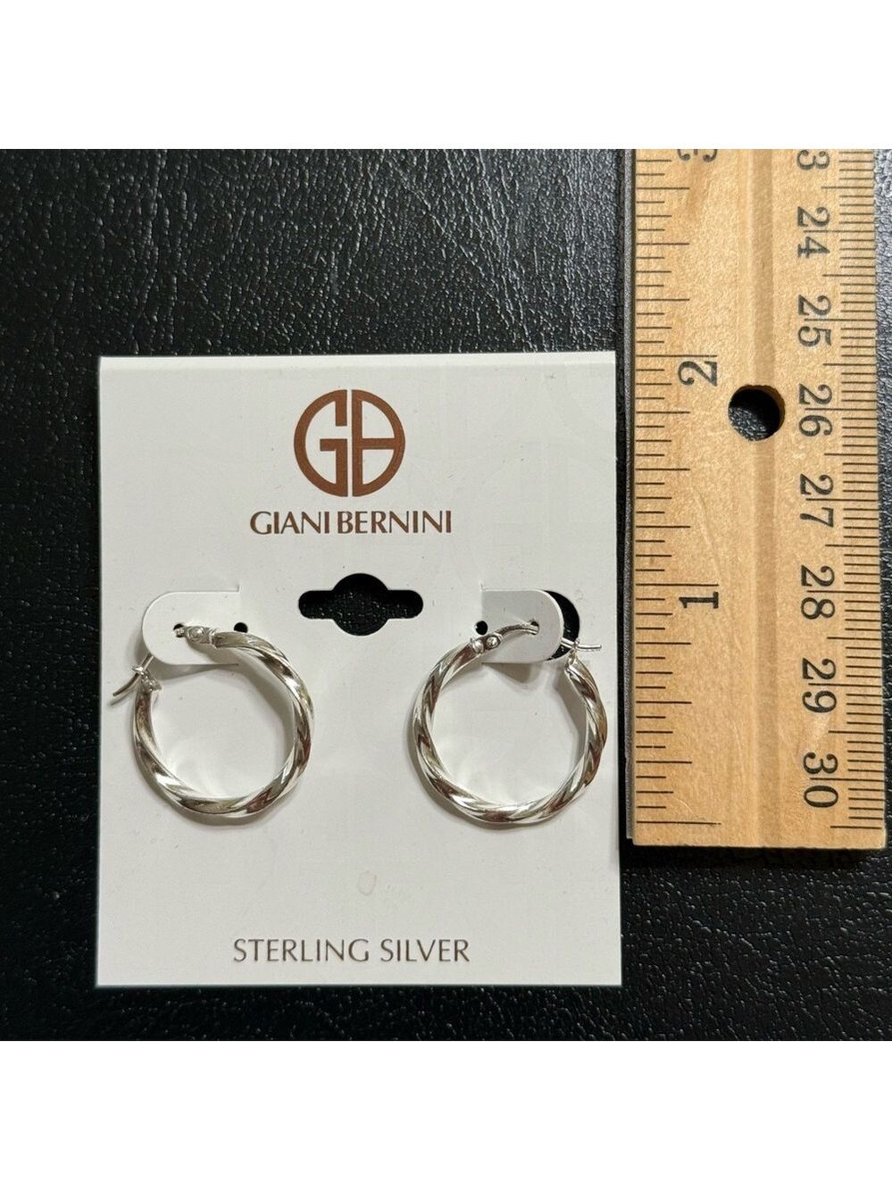 Giani Bernini Sterling Silver Twist Hoop Earrings New - Picture 4 of 5